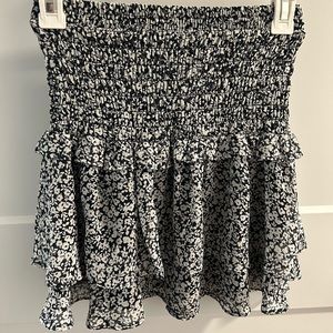 Blue and white floral skirt